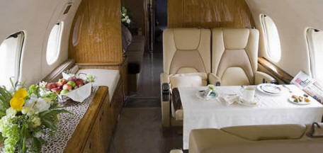 Private jet from inside